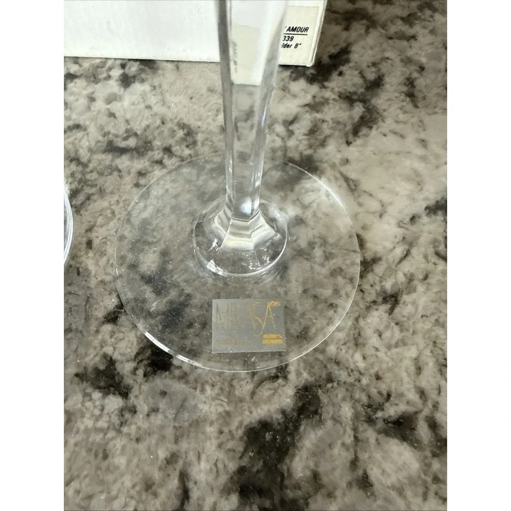 Mikasa Flame D'amore Crystal Pair Of Candlesticks 8